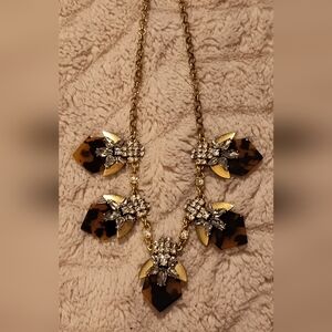 Elegant Gold and Brown Statement Necklace